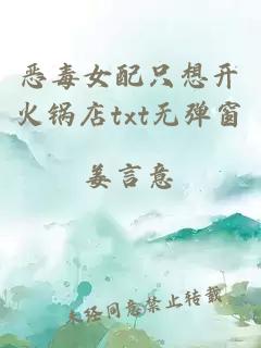 惡毒女配只想開火鍋店txt無彈窗